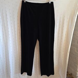 Chico's Classic Black Wide Leg Stretch Velvet Pants Size 3 Short